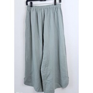 Saga Made In Italy 100% Linen Gaucho Pants One Size Sage Green Cropped Lagenlook